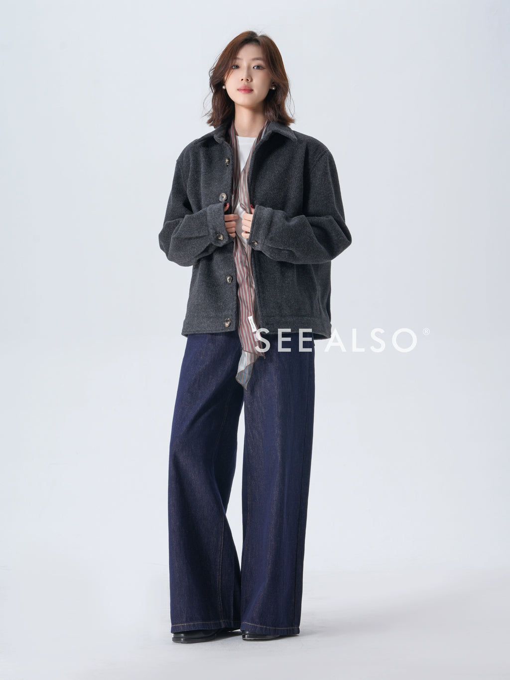 SEE ALSO Slack Silhouette Warm Woolen Jacket