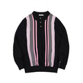 LIVINGTOWN Retro Casual Loose Contrasting Color Knitted Bottoming Shirt POLO Shirt