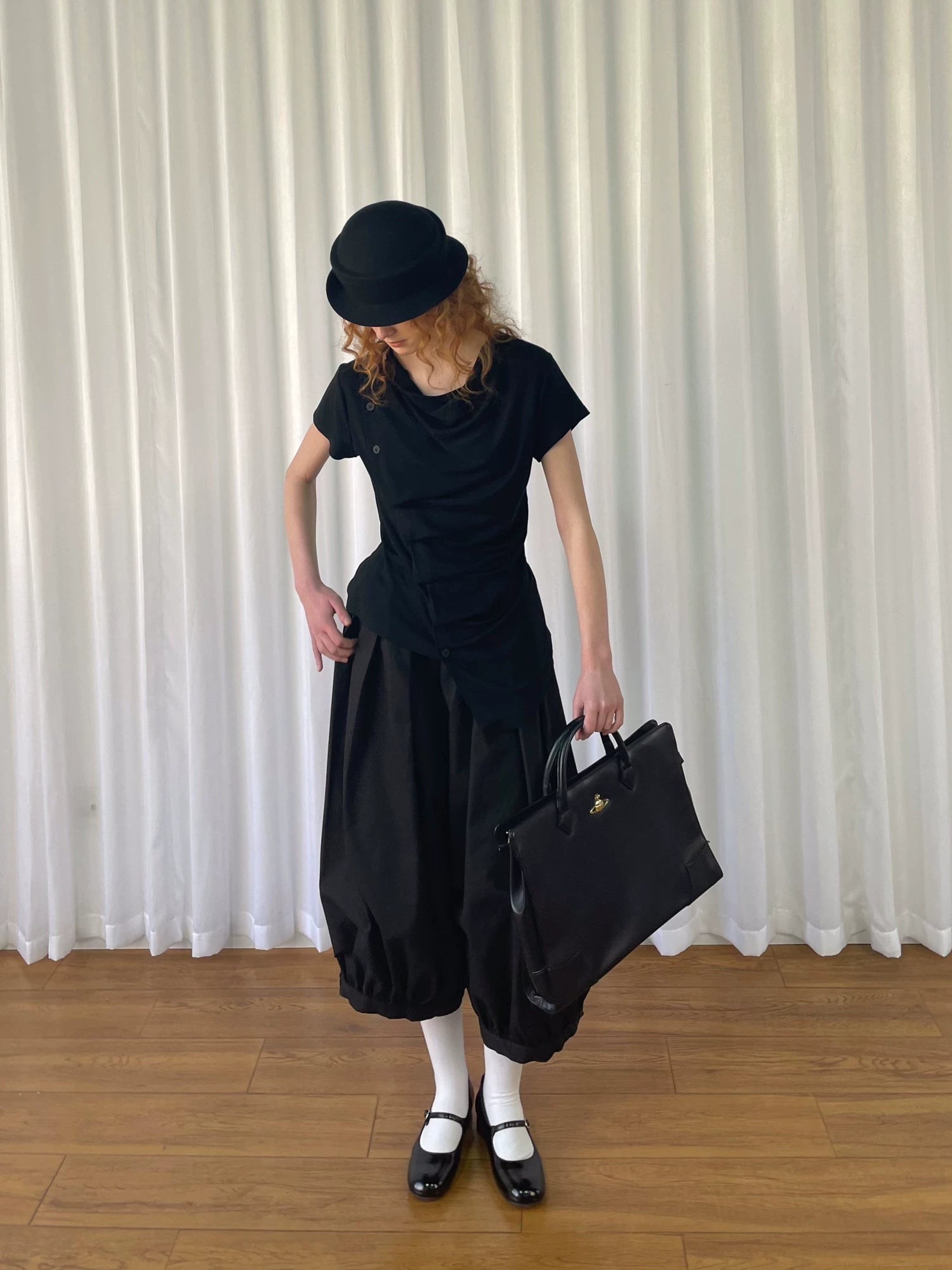Loosesmell Chest Folds Thin Irregular Tee