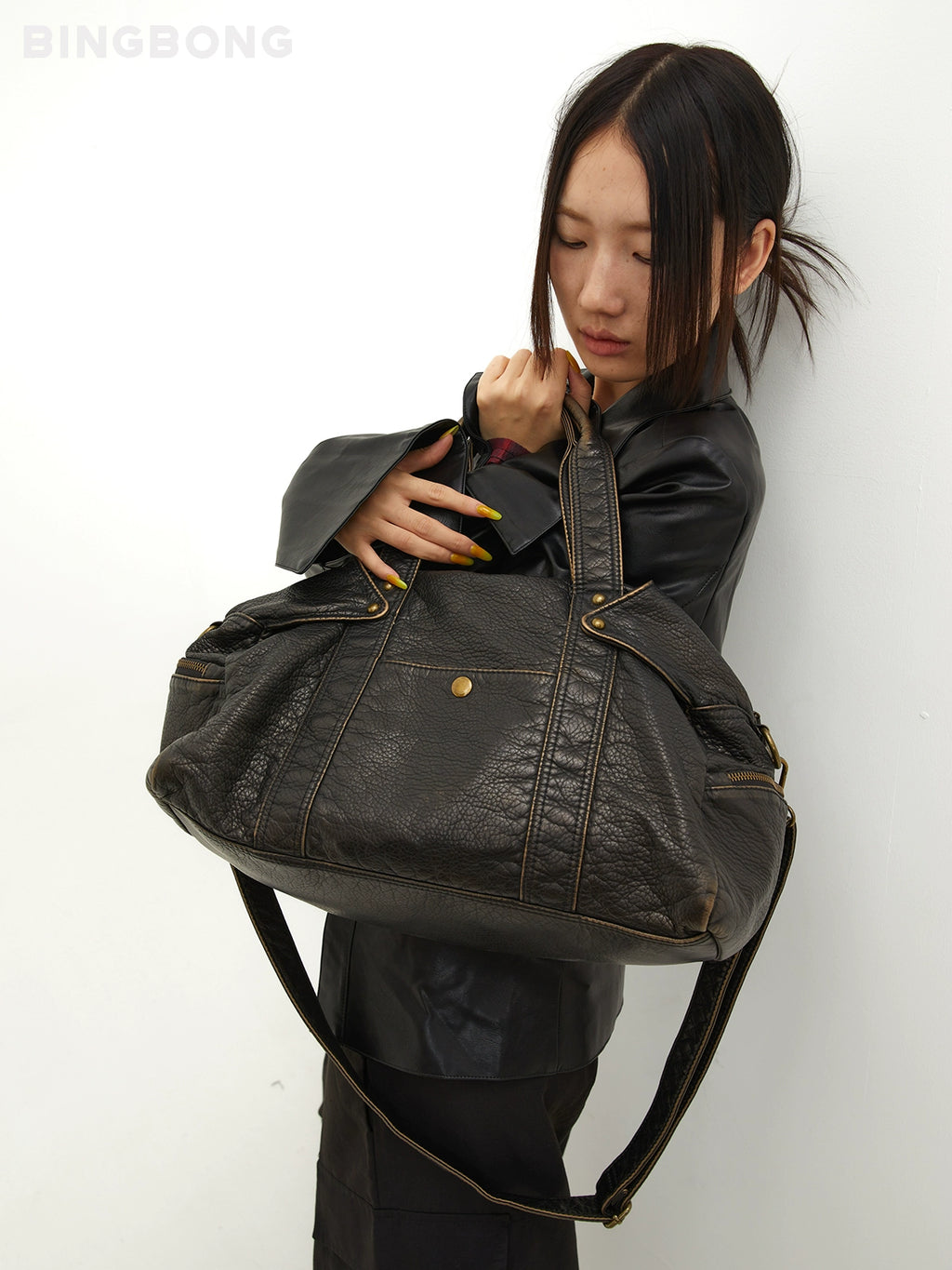 BINGBONG Retro American Large Bag Messenger Bag Commuter Large Capacity Bag