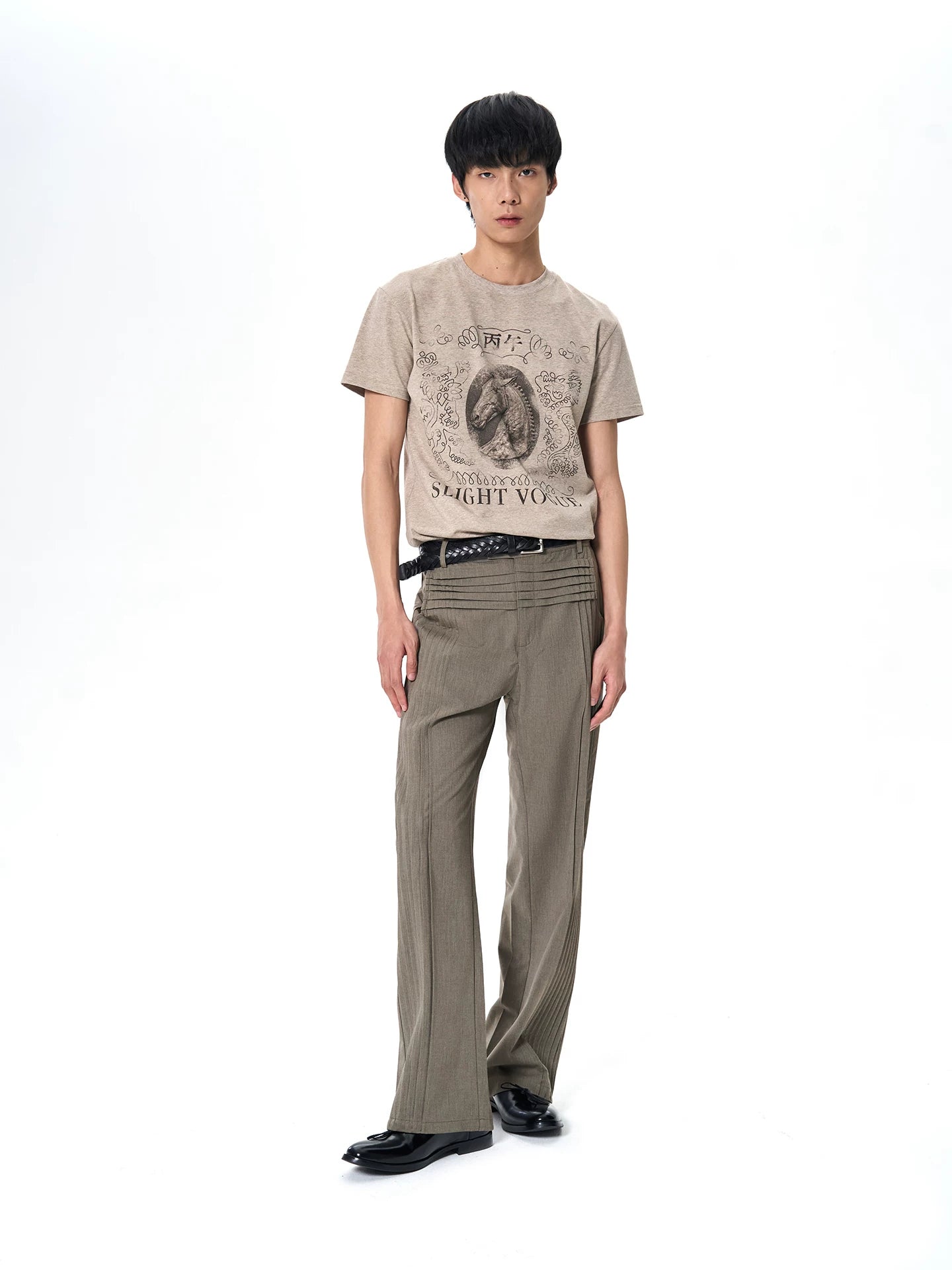 Slight Vogue Breathable Front Shoulder Crew Neck Tee