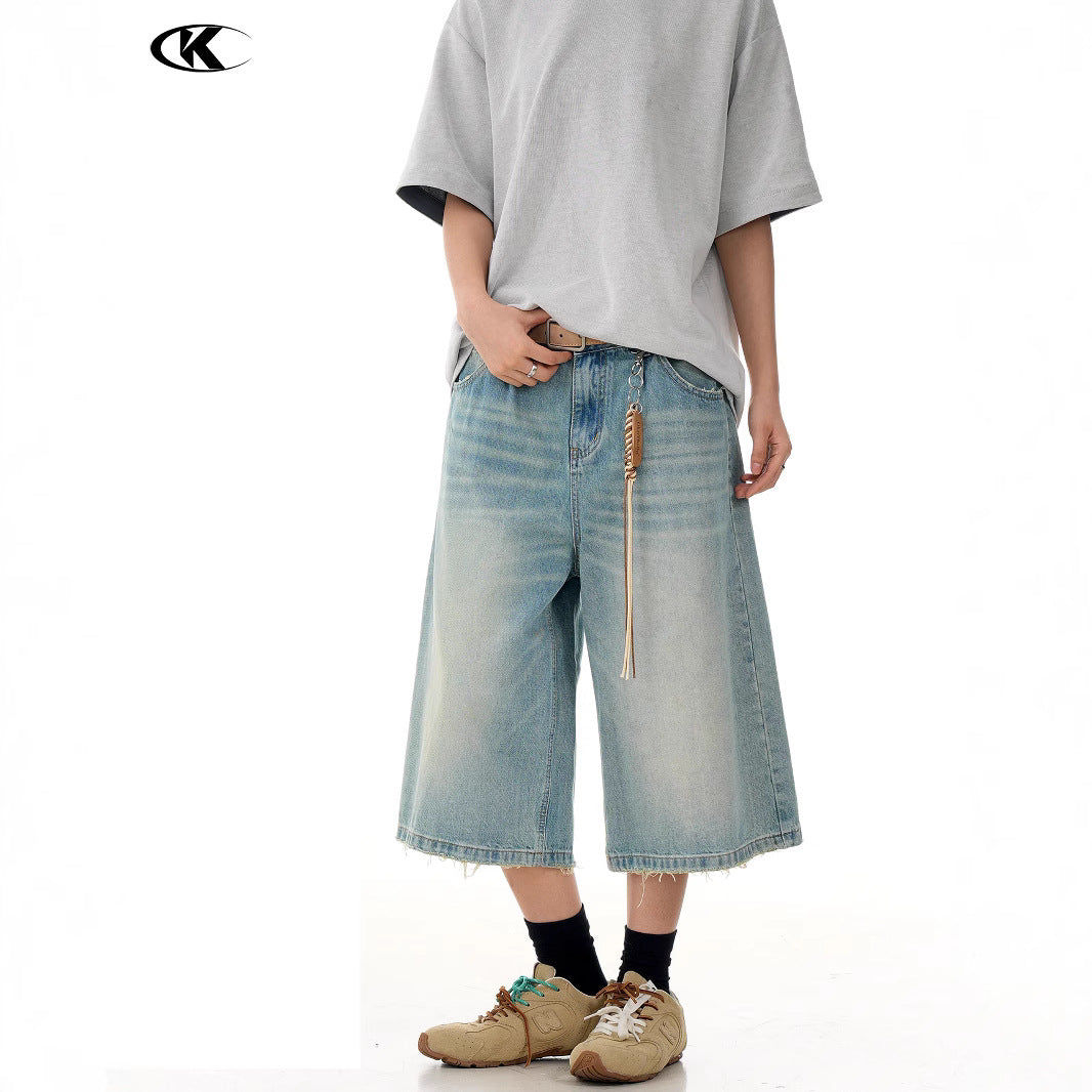 11KN Three-dimensional Cut Straight Loose Casual Shorts