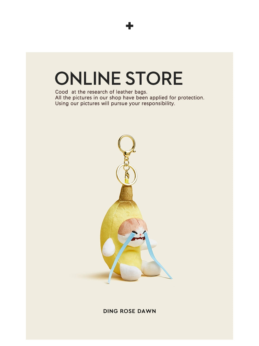 HAVEROSE Ugly Cute Crying Banana Plush Doll Pendant