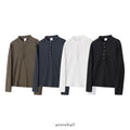 Anniehall25ss Henley vintage bamboo cotton long sleeve Tee