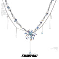 SUMIYAKI Gradual Change Fireworks Beaded Fringed Necklace