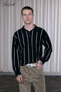 InsGale Striped POLO Lapel Long Sleeve Knitted Sweater