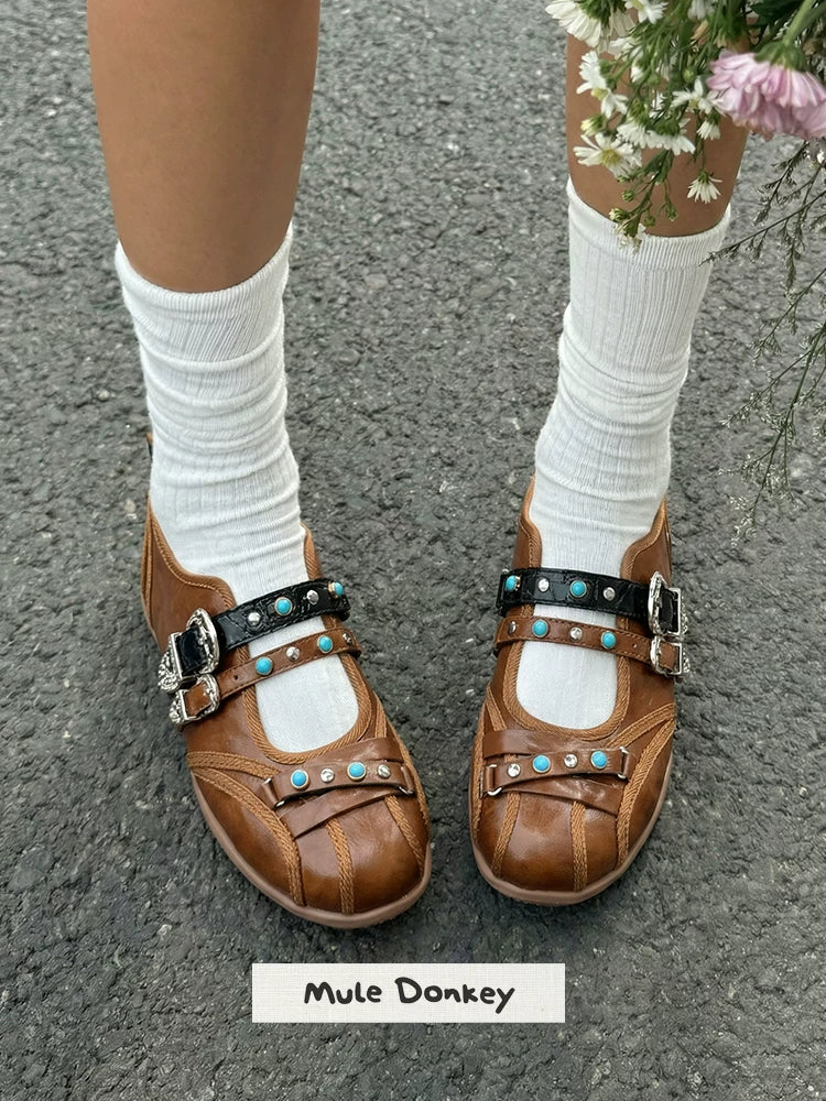 Donkey Niche Shallow Mouth Flat Shoes