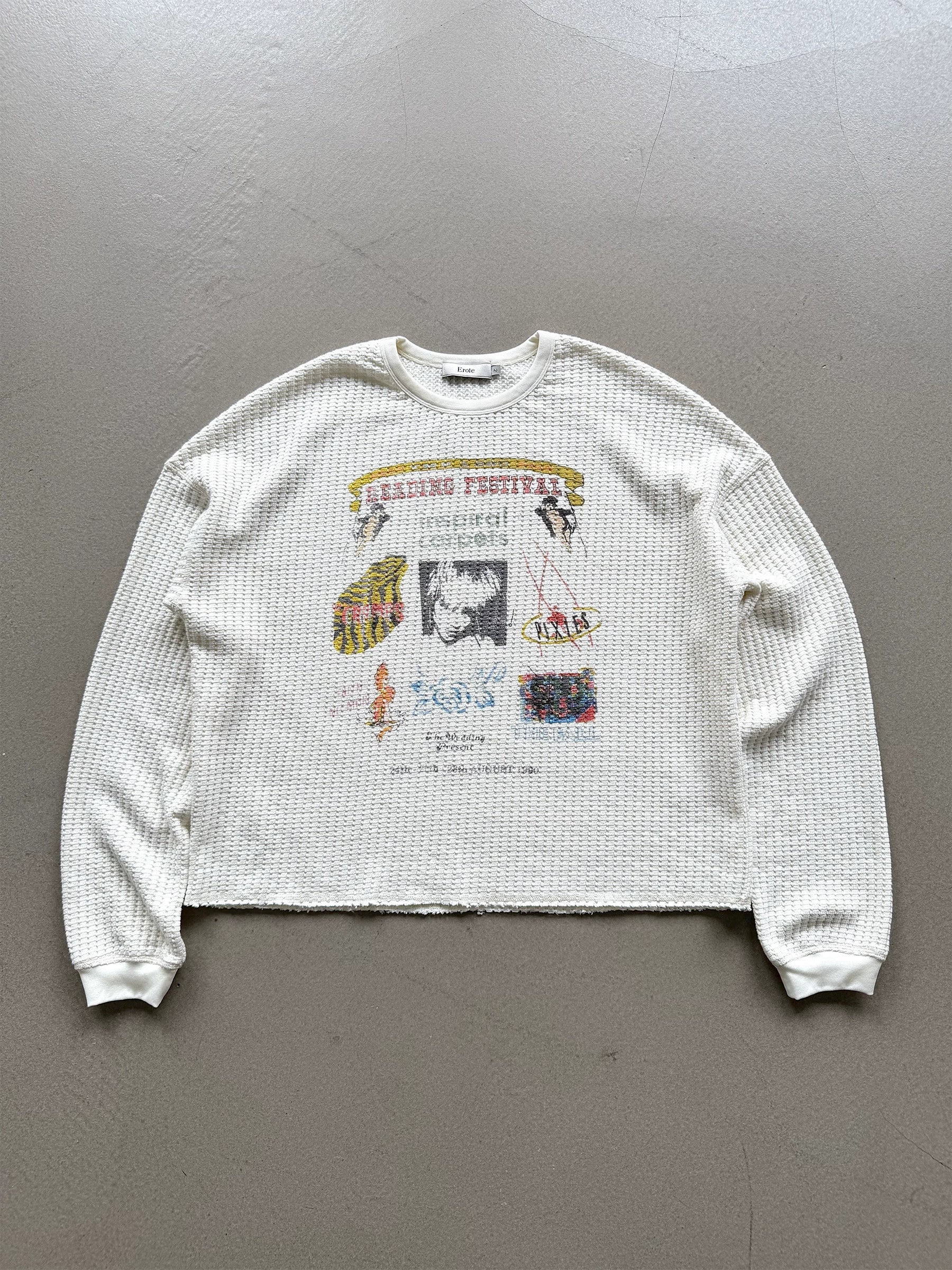 Erole Waffle Digital Printed Pullover Sweater