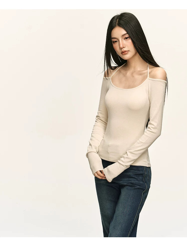 Anna Aneae Neck Slim Long Sleeves