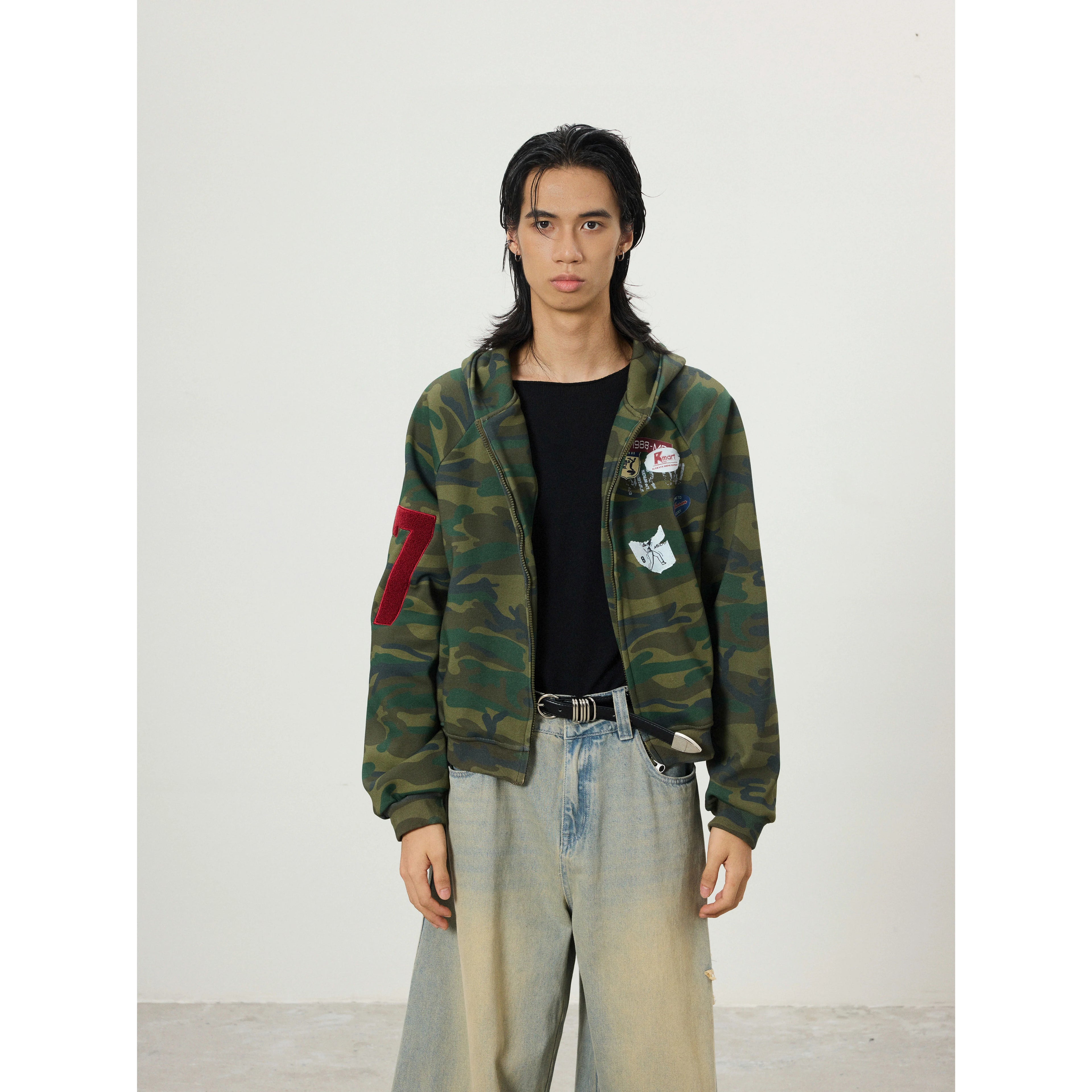 BTSG Towel Embroidered Embroidered Zip-up Cardigan Jacket