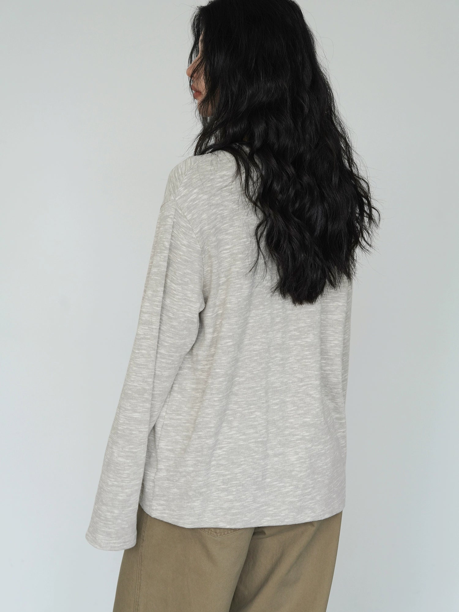 EIGHTHMONTH Korean Lazy Style V-neck Long Sleeve