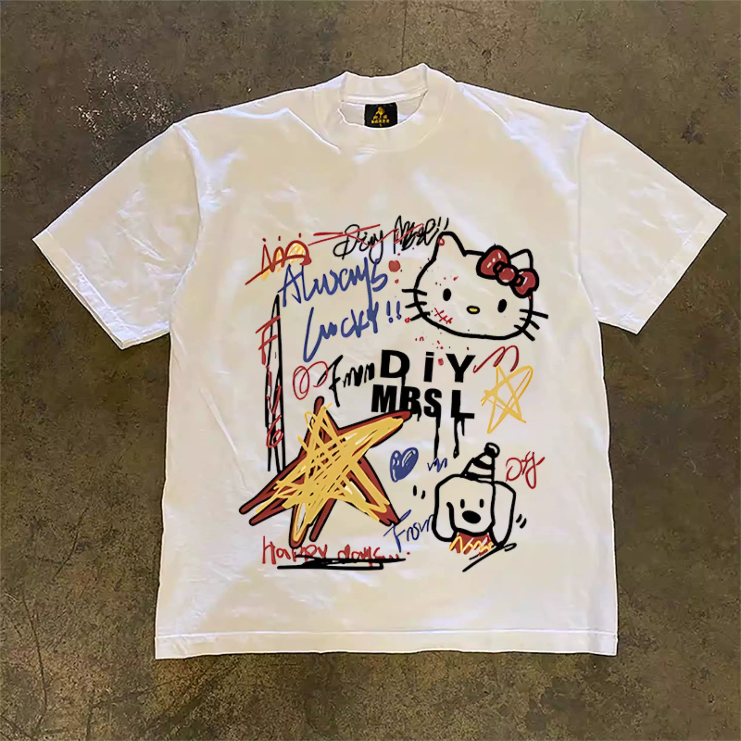 UPUPXIA  Cute Print Casual Loose Tee