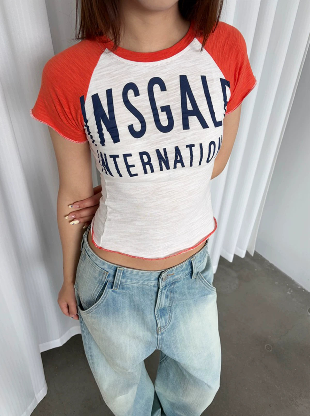 InsGale Slim Fit Rough Sleeve Tee