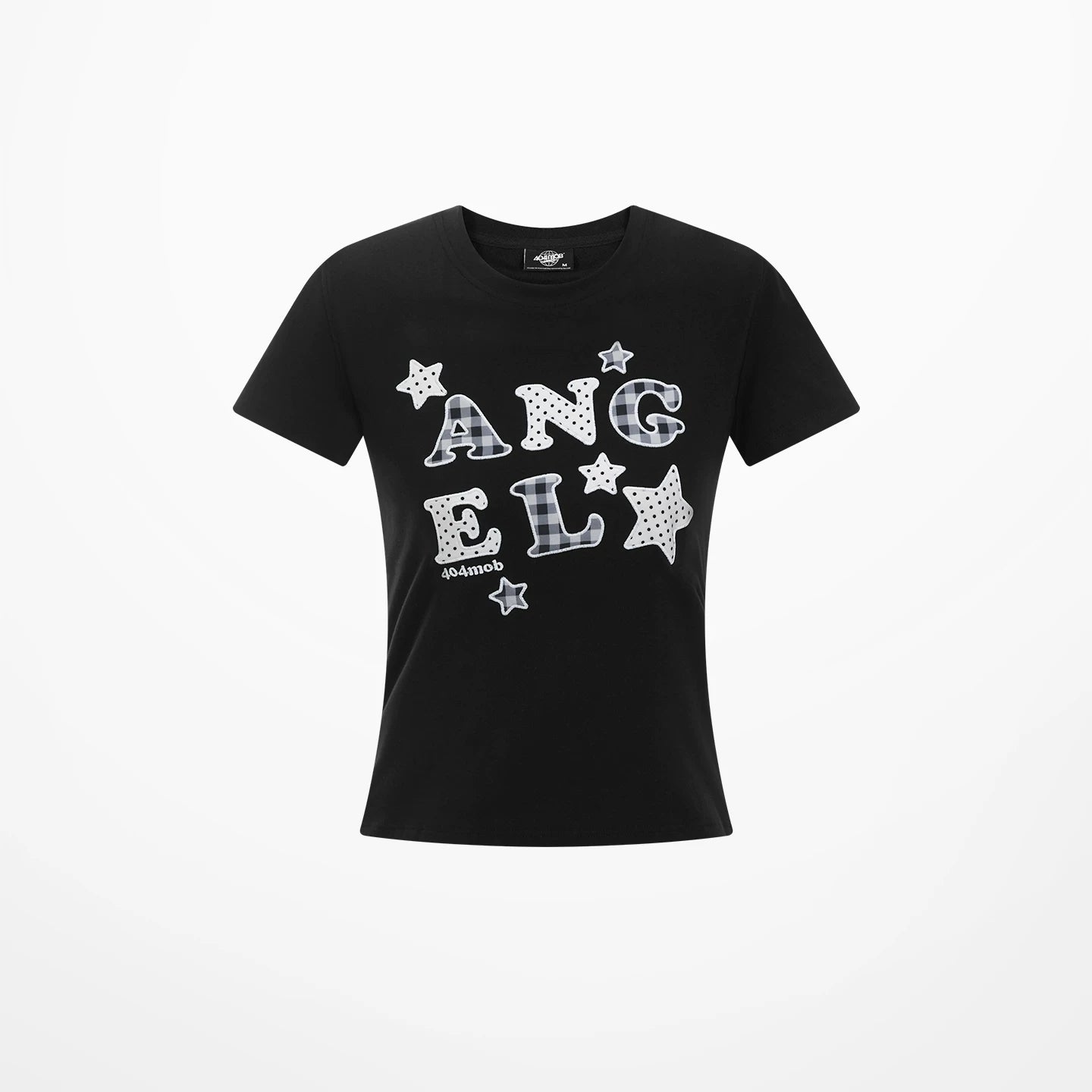 404MOB Letter Mesh Sticker Slim Tee