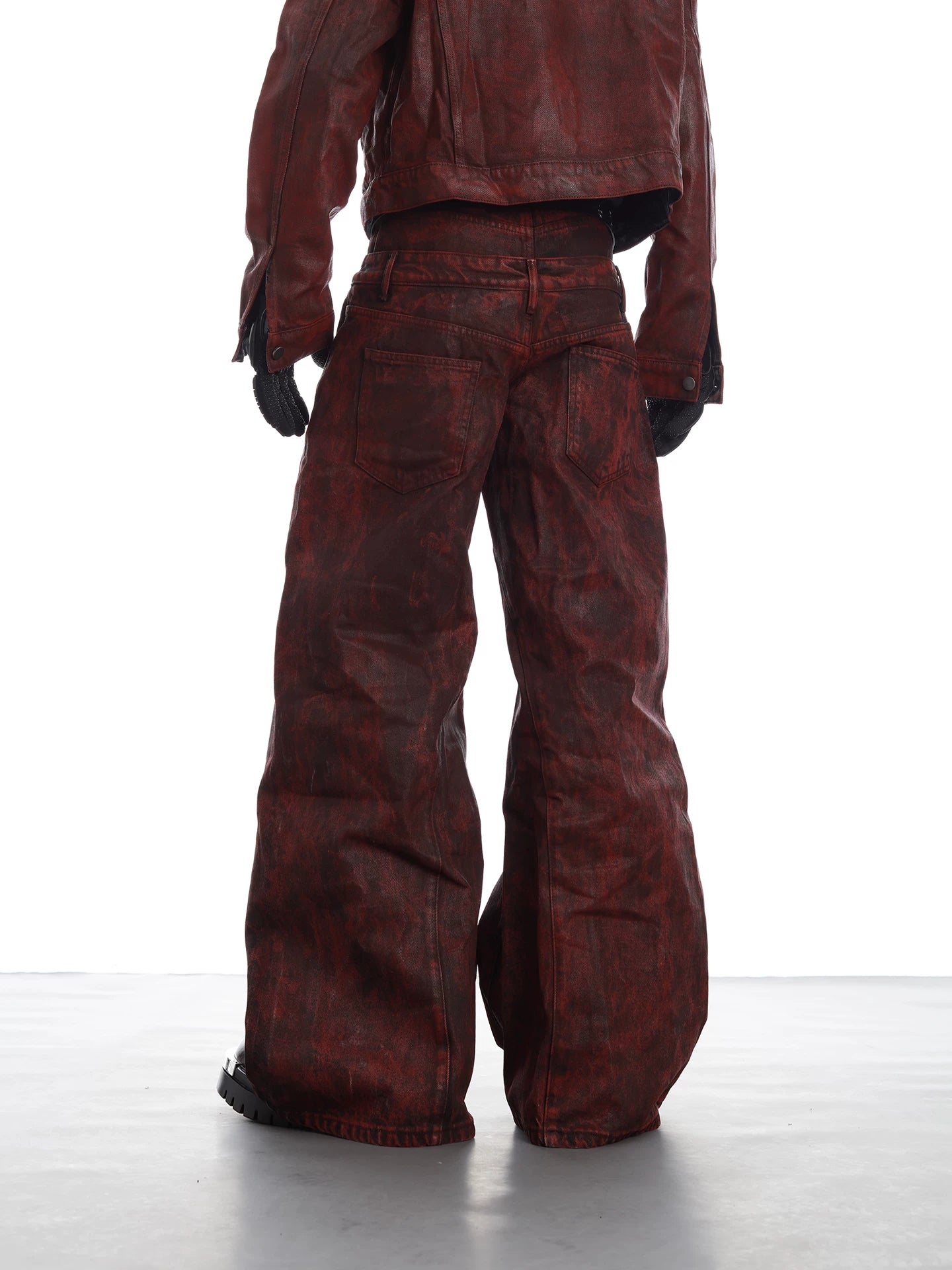 NUndeFineD Vintage Fake Two-Piece Straight Jeans