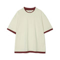 PARTIMENTO Loose Casual Short Sleeve Laminated Tee