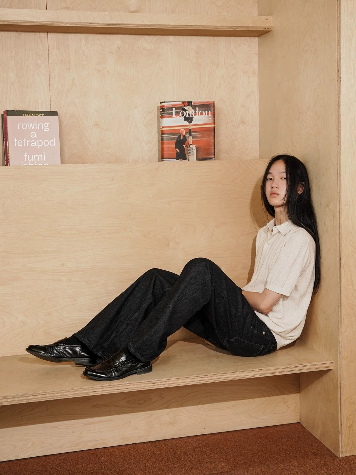 NO LOGO One-pedal Leather Pleated Leather Shoes