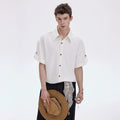 CHOR Vintage Loose Casual Folding Sleeve Shirt