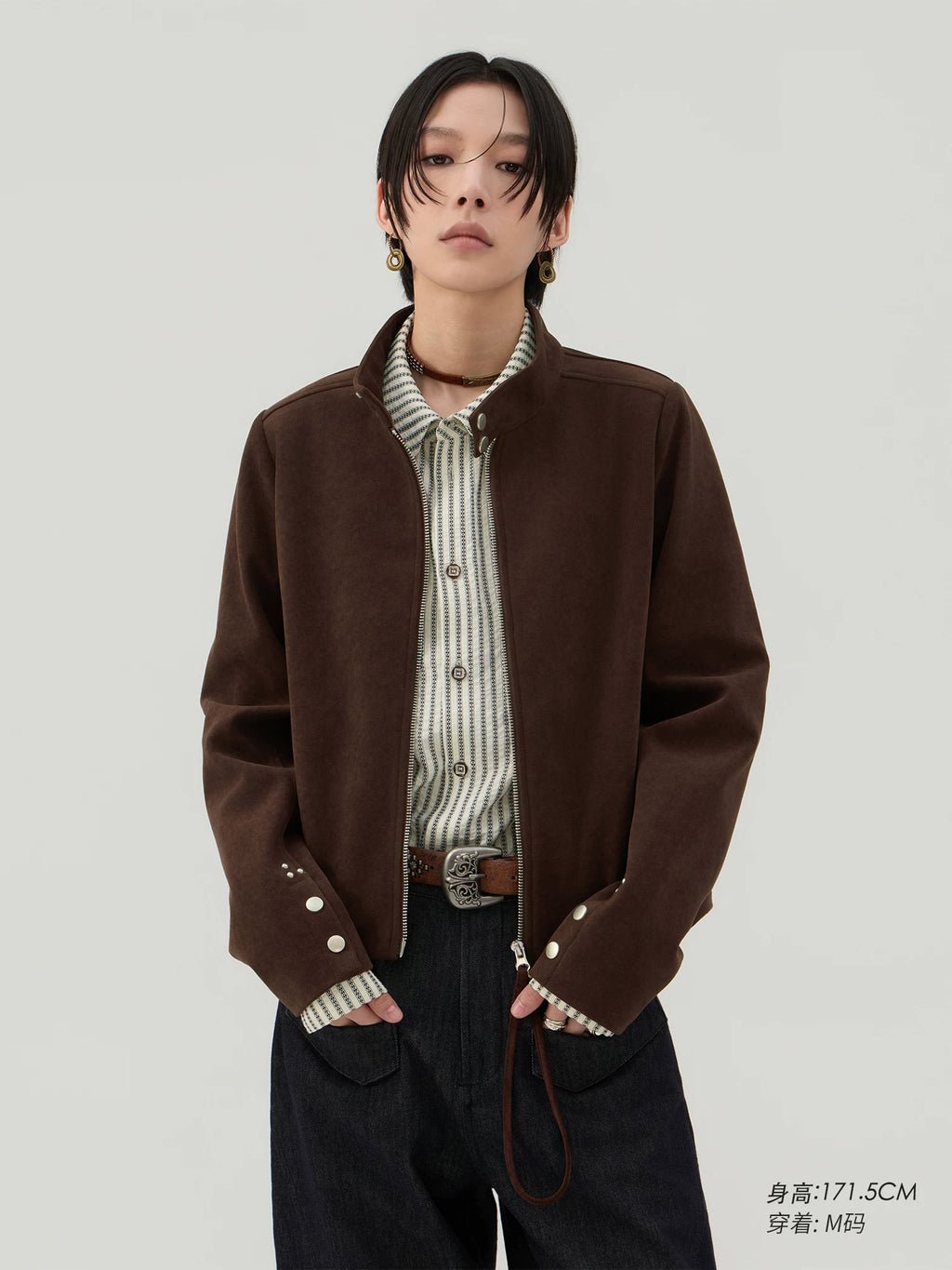 Sameuoo Neutral Stand-up Collar Short Jacket