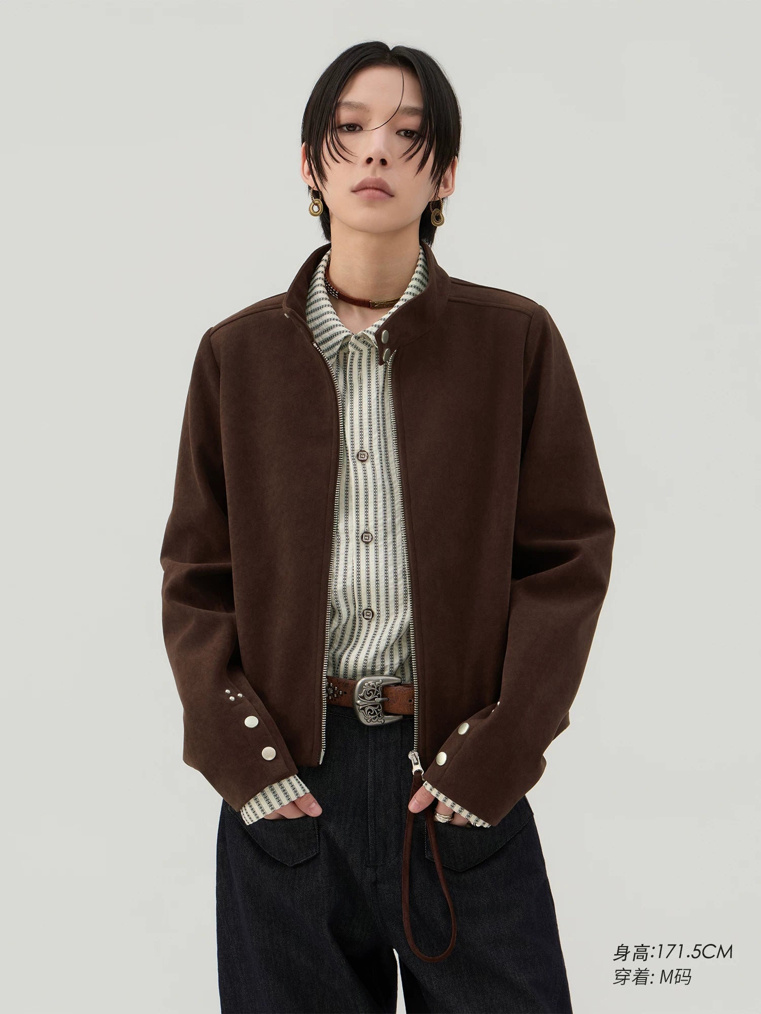 Sameuoo Neutral Stand-up Collar Short Jacket