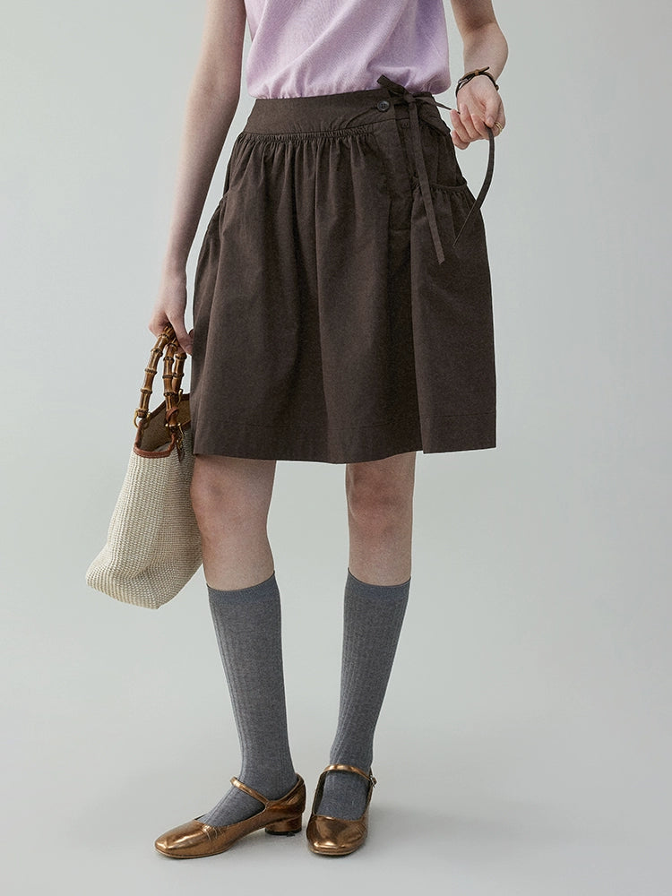 VOOE Vintage High Waist Strap Skirt