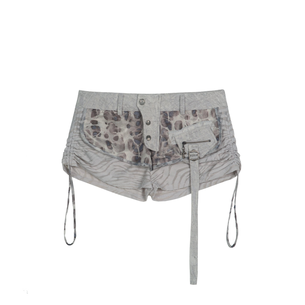 ARIADNAw Mesh Contrasting Color Splicing Shorts Leg Cover Set