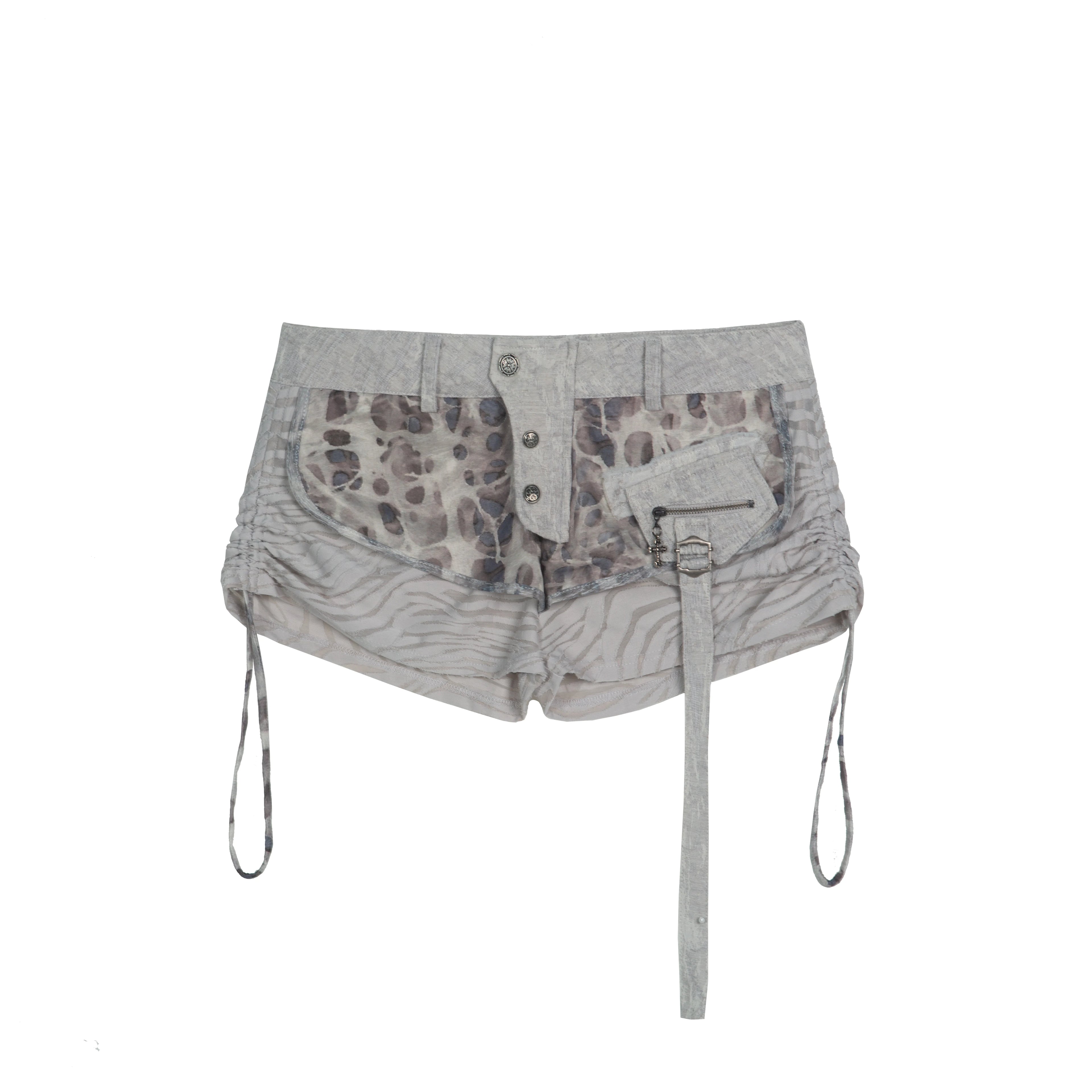 ARIADNAw Mesh Contrasting Color Splicing Shorts Leg Cover Set