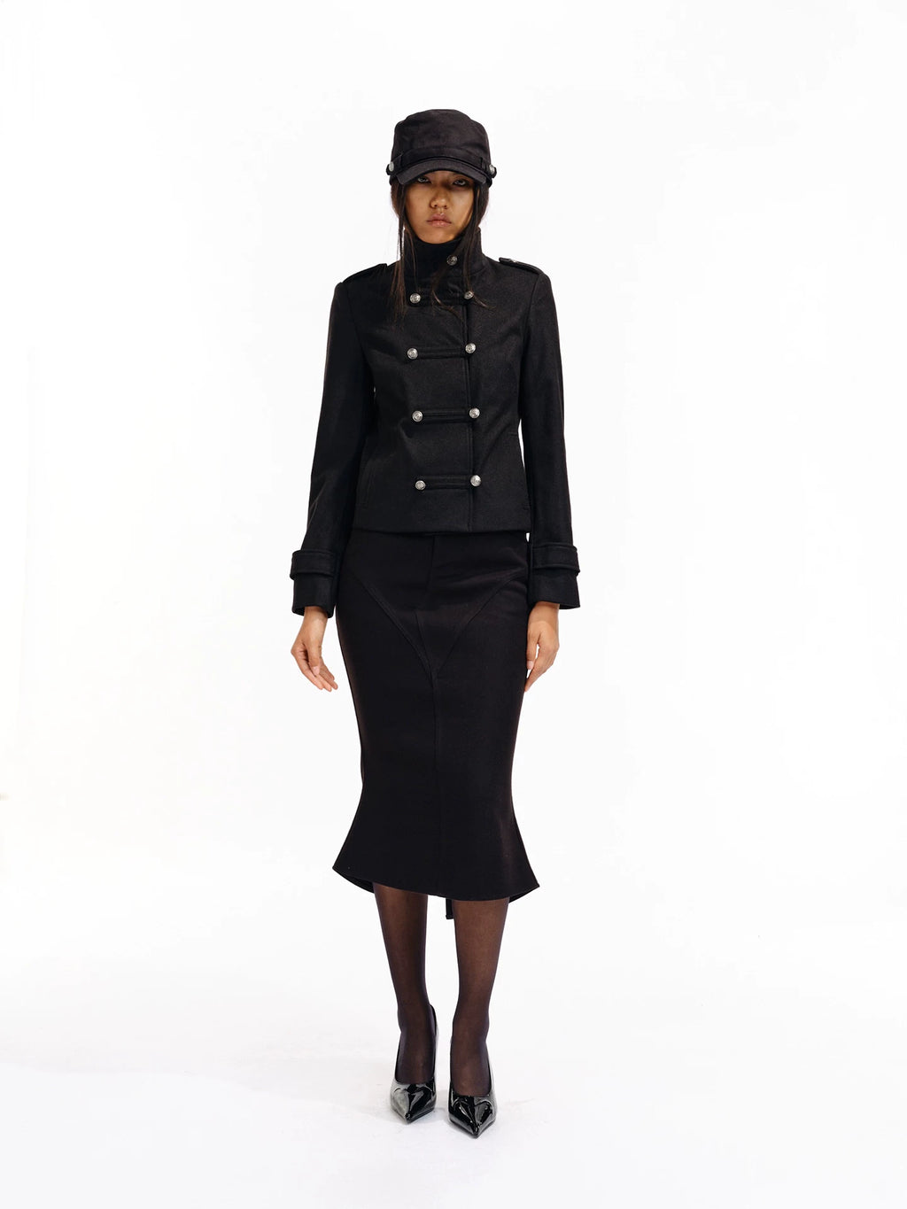 Two Little Guys Retro Woolen Slit Fishtail Skirt