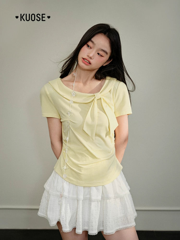 Kuose Bow Slim and Thin Tee