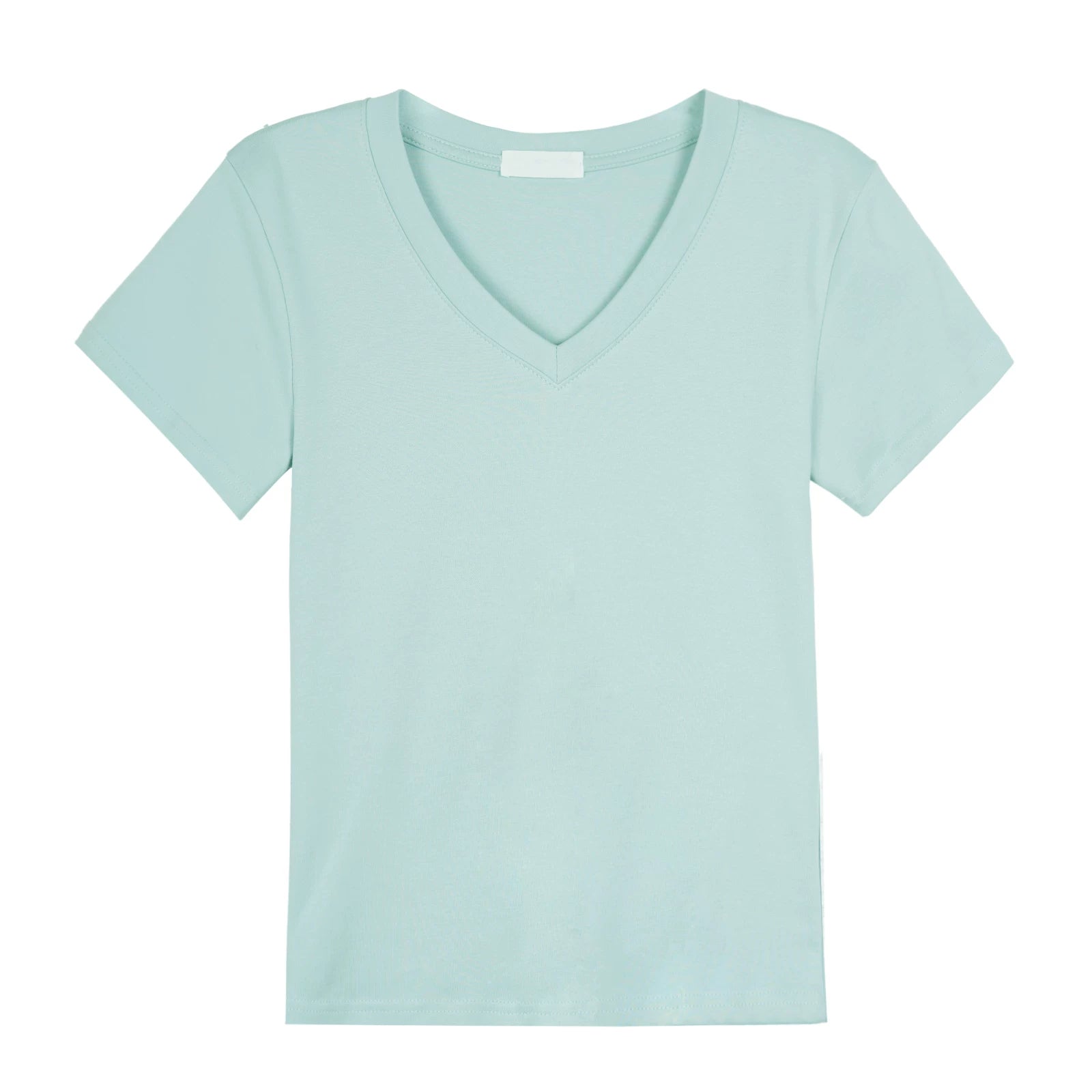 XUJING Simple V-neck Slim and Thin Tee