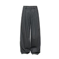 JCAESAR Herringbone Double-pleated Casual Straight-leg Pants