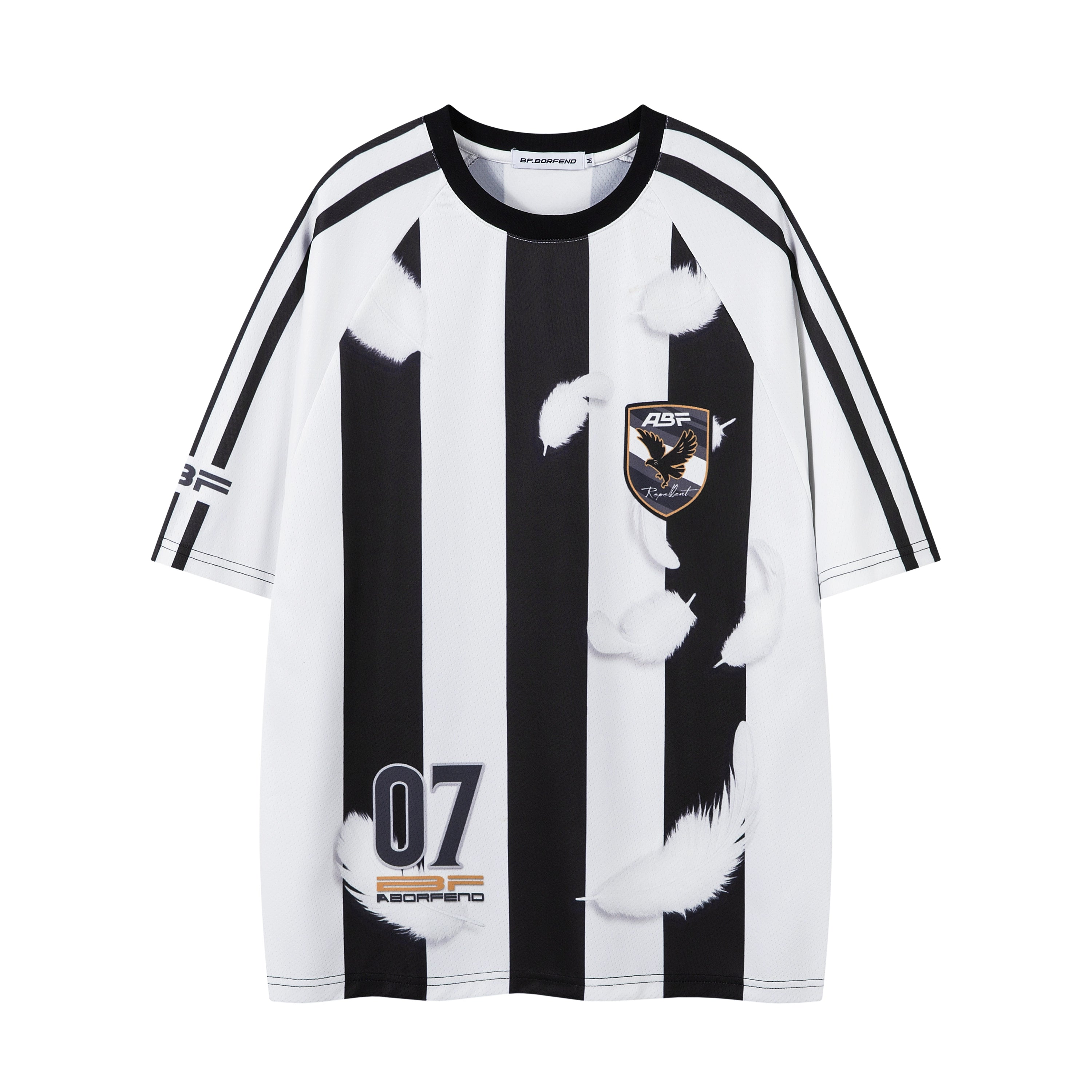 BeOurRule Direct Injection Printing Striped Loose Tee