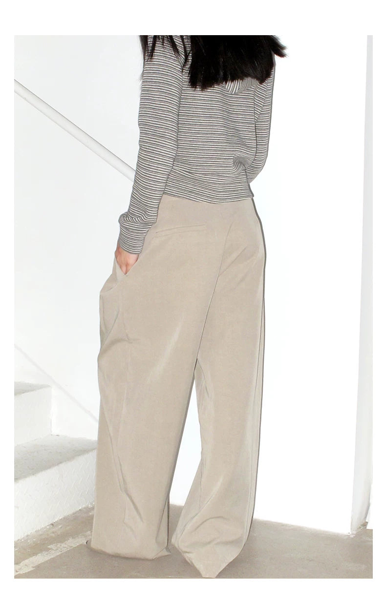 NOT UGLY Versatile Loose Double-pleated Casual Pants