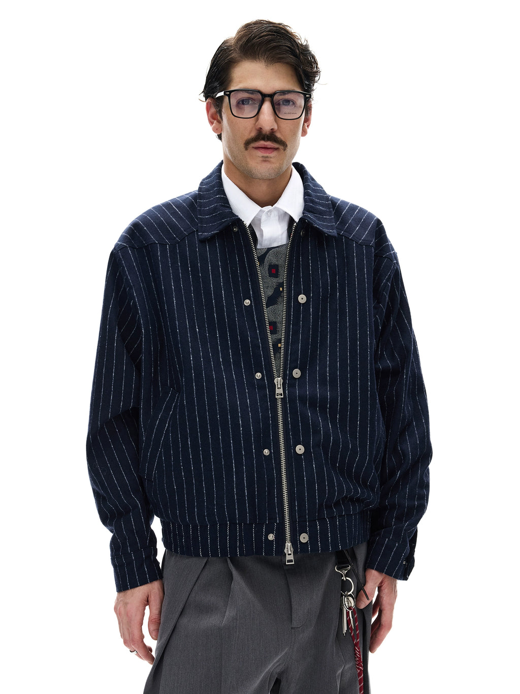 MADWITCH Vintage Simple Premium Striped Jacket