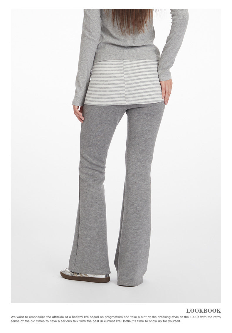 Nariele Waist Small Feet Micro-flared Slacks