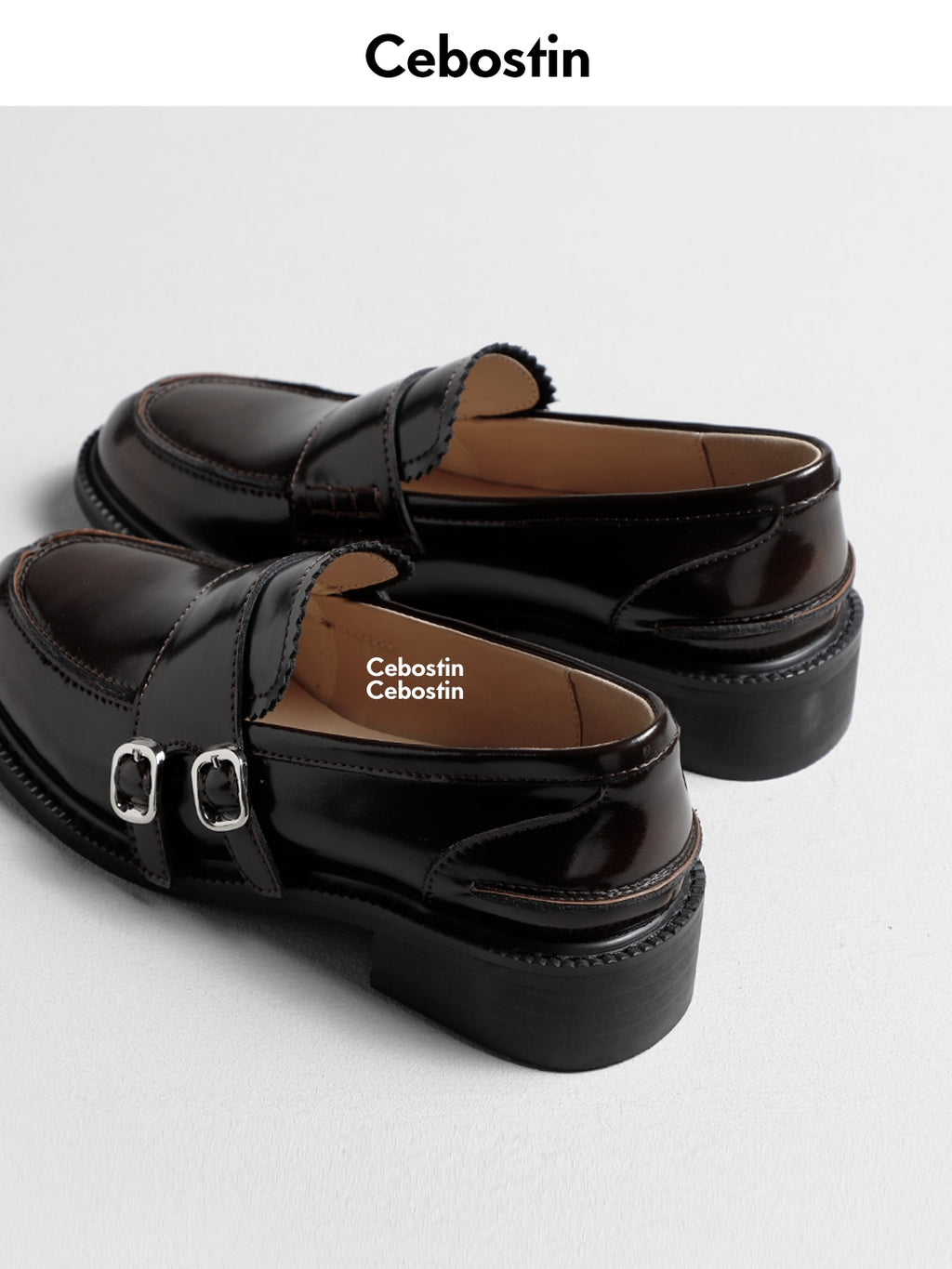 Cebostin Height Increase One Pedal Versatile Casual Small Leather Shoes