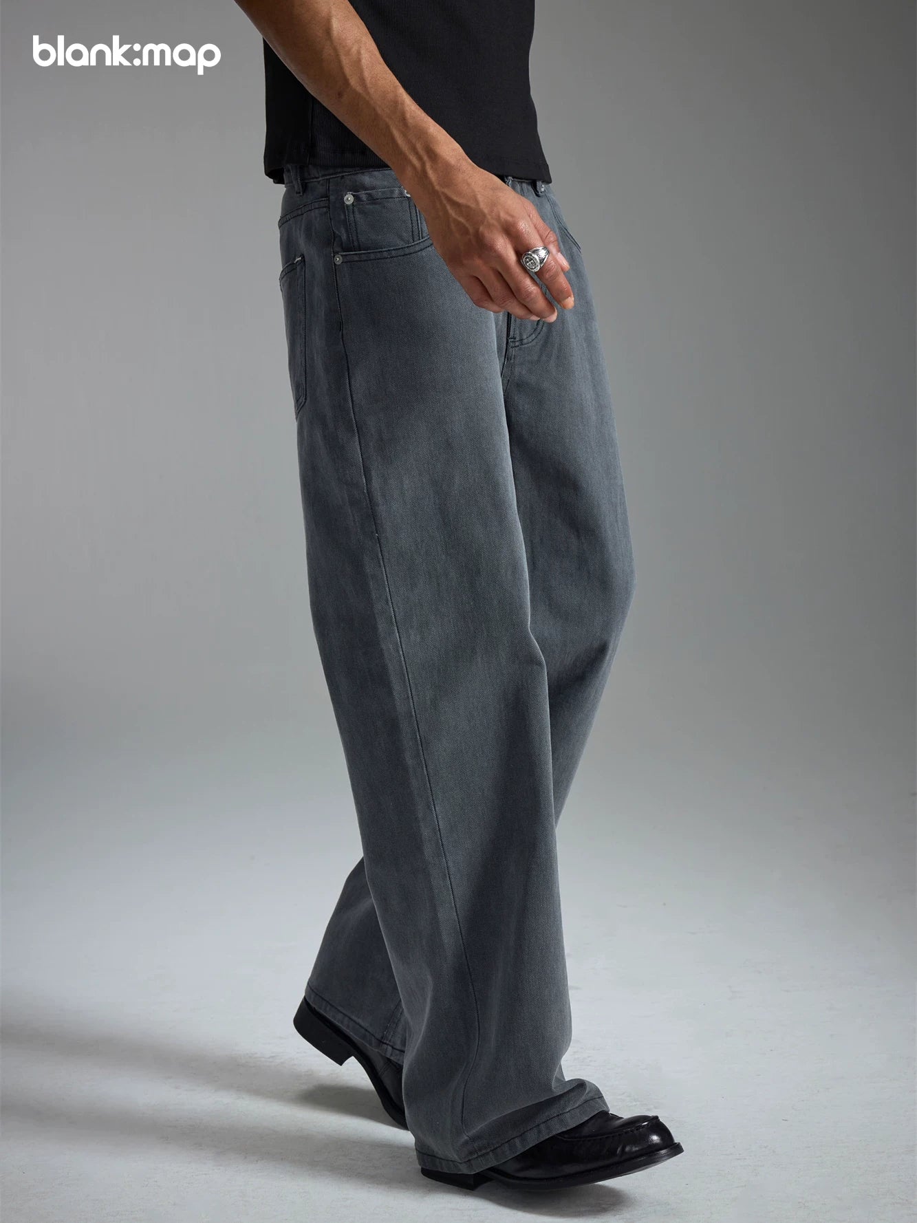 Blank Map Retro Straight Skinny Jeans