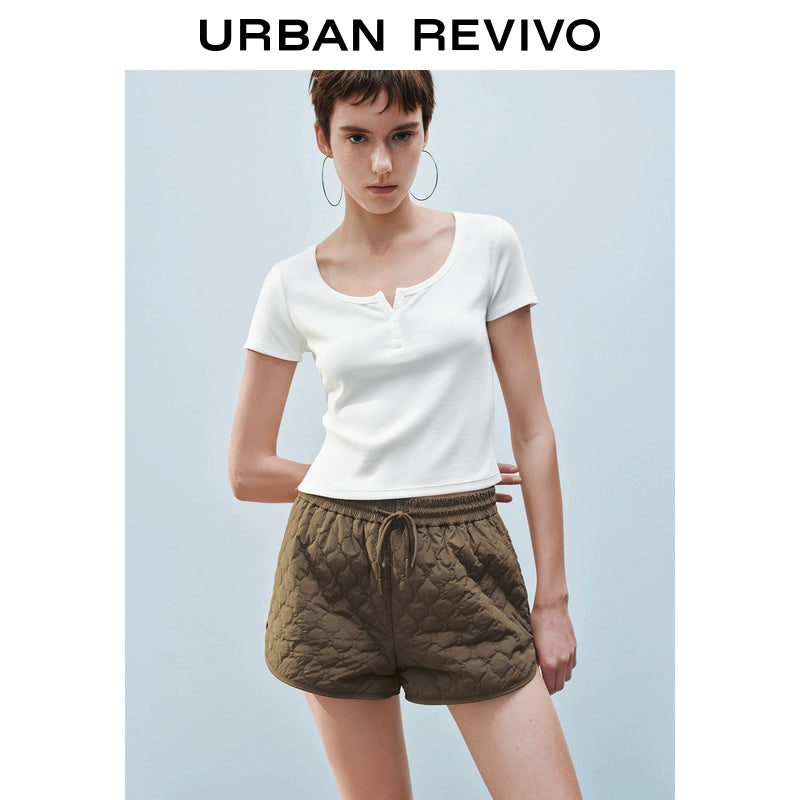 URBAN REVIVO Slim Button-up Tee