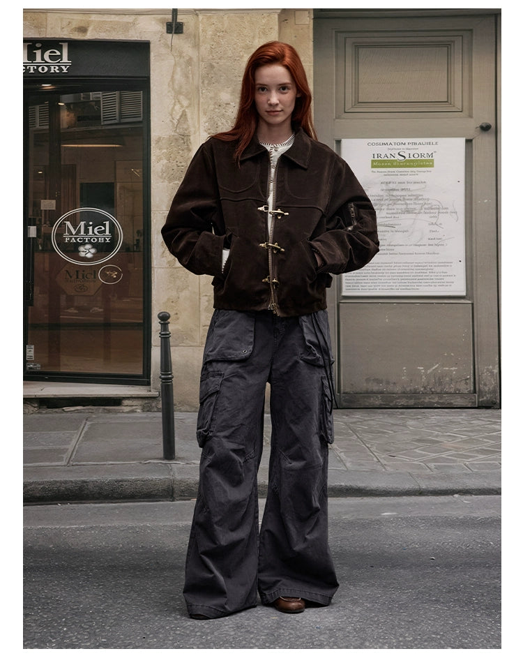 MADWITCH imitation suede short jacket women's edition