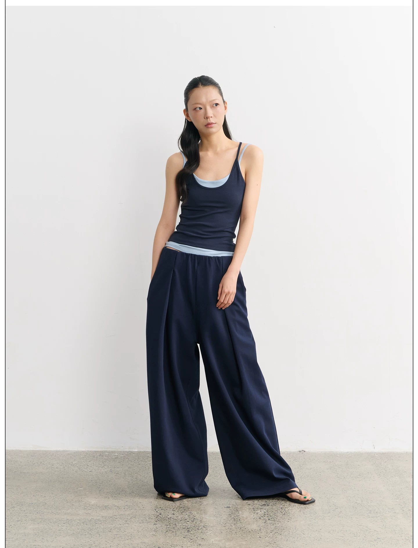 LINY LIBERTY Fake Two-piece Contrasting Sling Vest