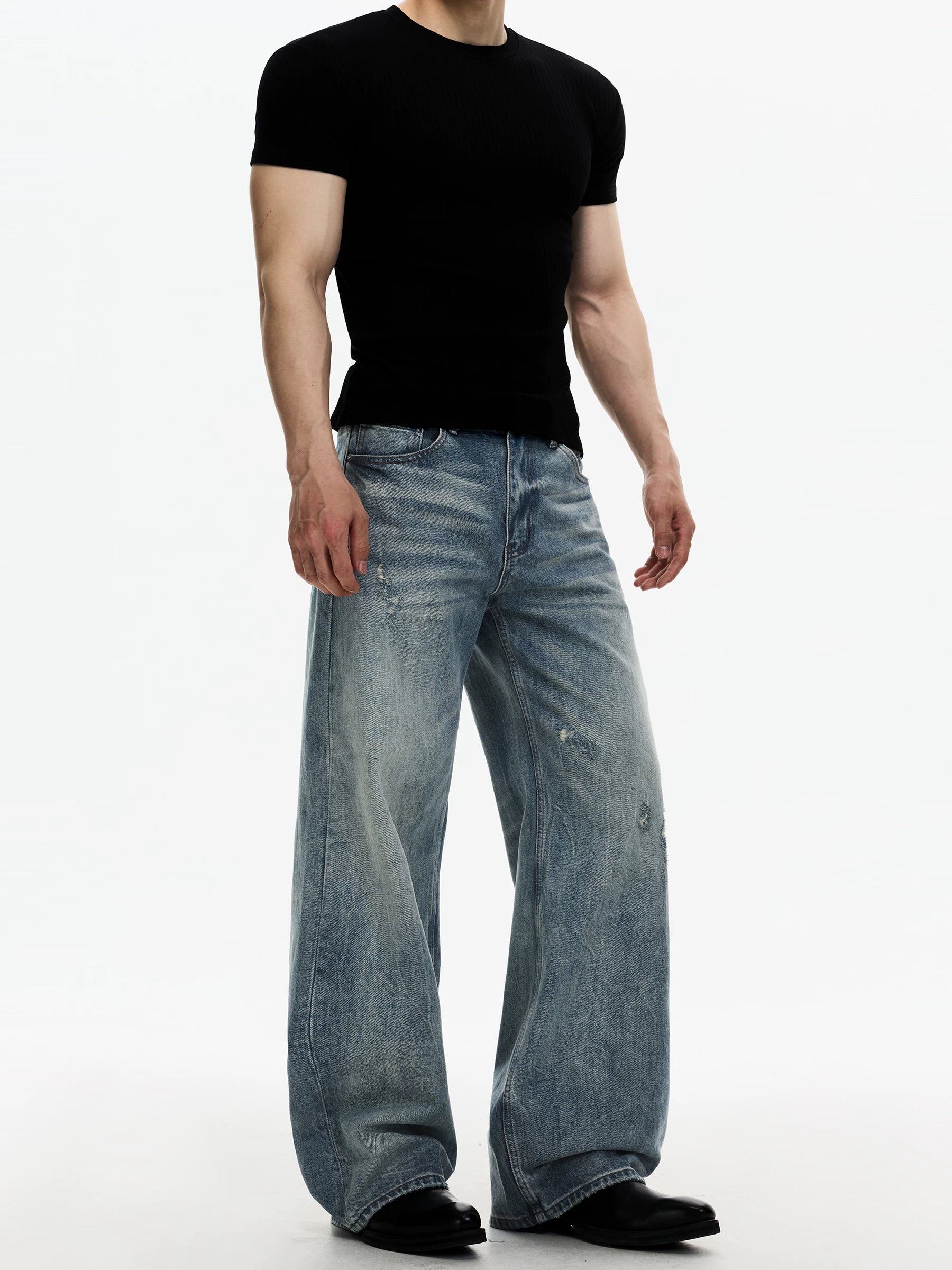 DAY NY Casual Wide-leg Ripped Jeans