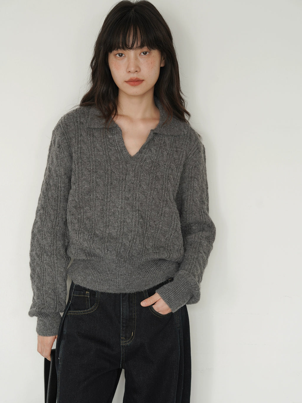 EIGHTHMONTH Vintage Polo Neck Twist Sweater