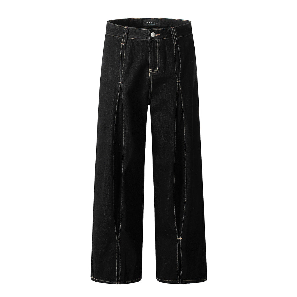 11KN Retro Bright Line Casual Wide-leg Trousers