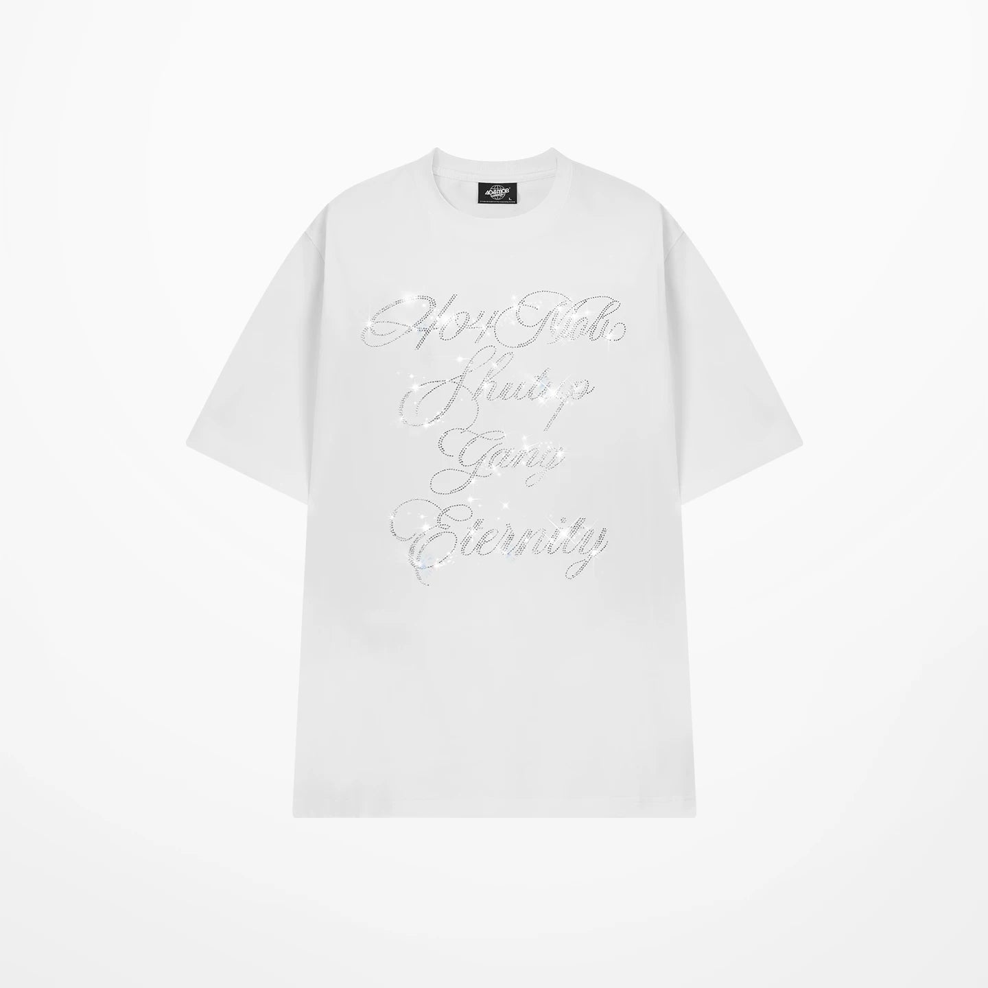 404MOB Alphabet Hot Diamond Loose Casual Tee