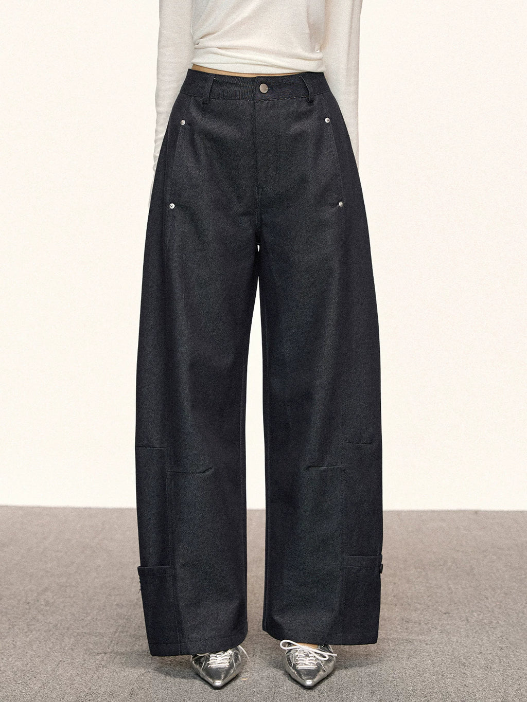 Cherry Melody Retro Slim Wide-leg Jeans