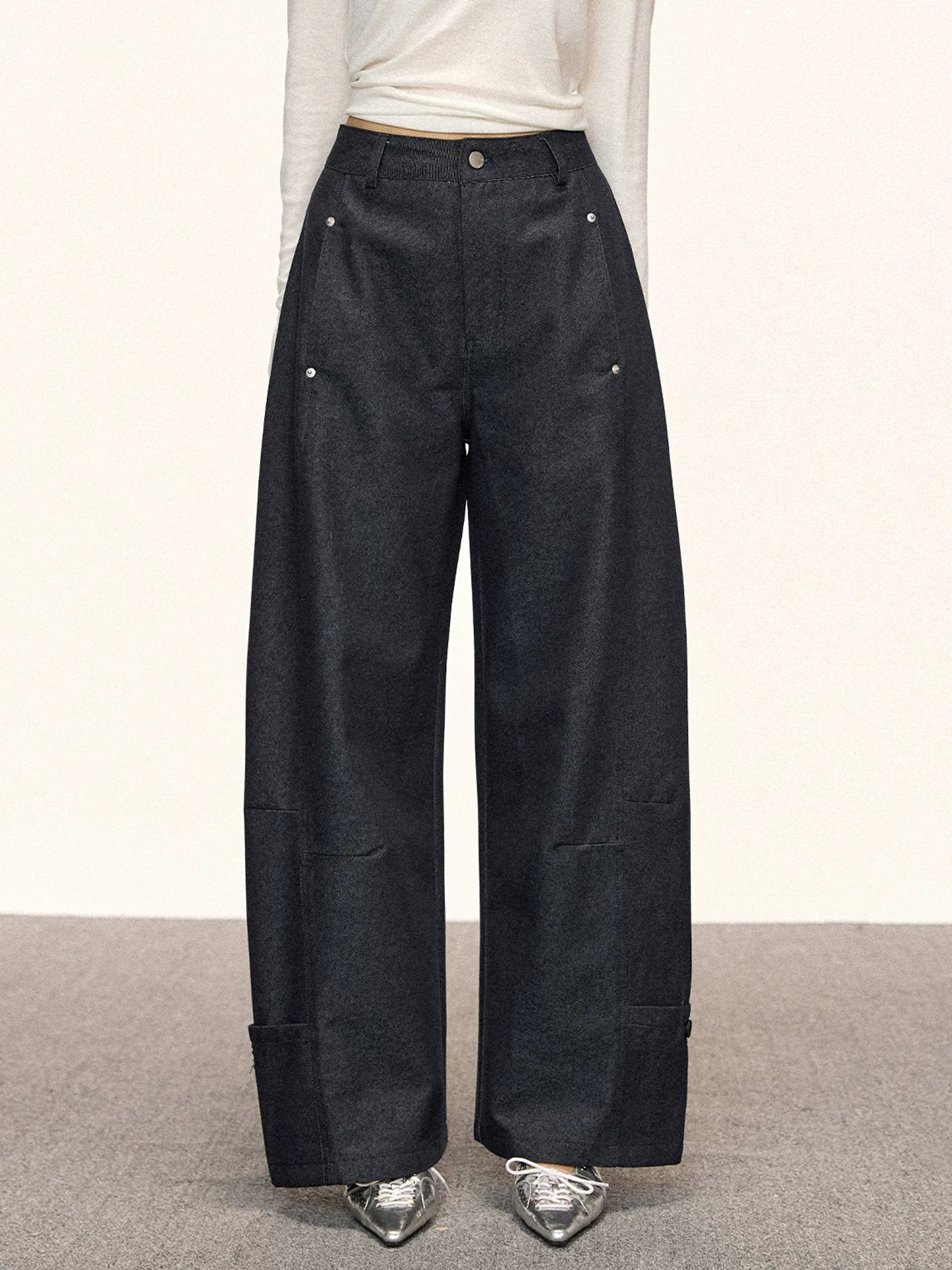 Cherry Melody Retro Slim Wide-leg Jeans