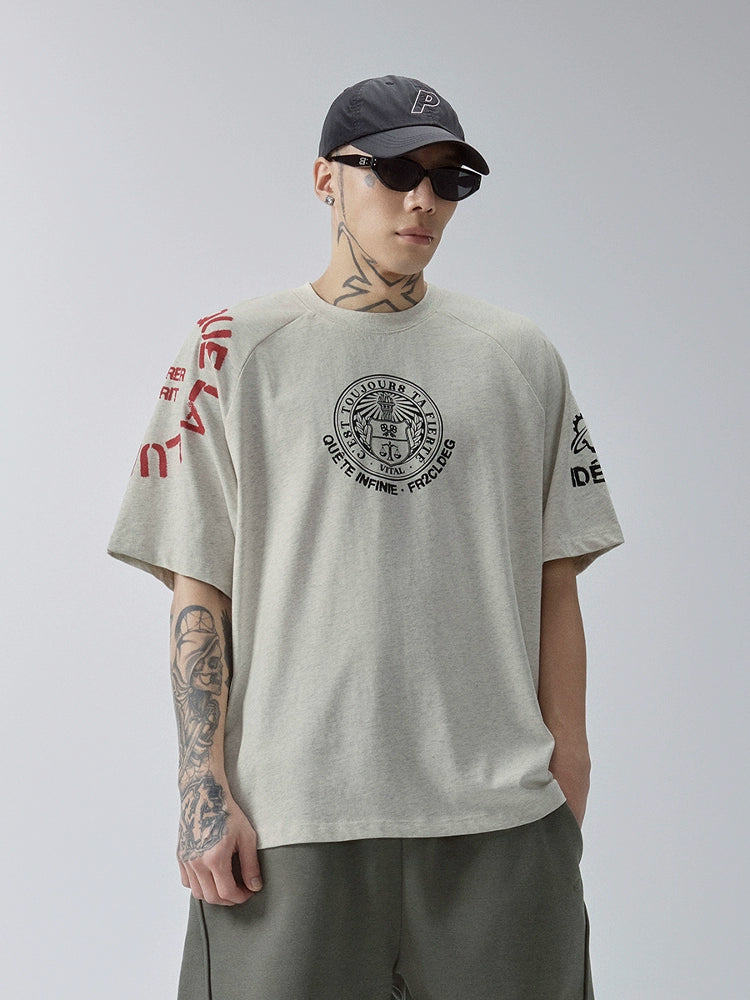 F2CE Vintage Rough Sleeve Trend Printed Tee
