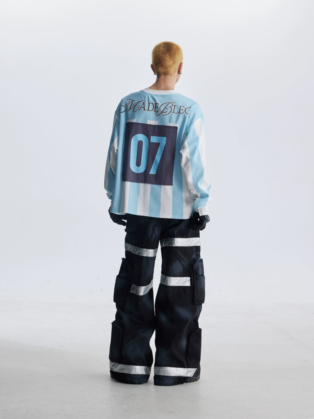 NOMANIAI Sports Wind Splicing Contrasting Color Crew Neck Sweater