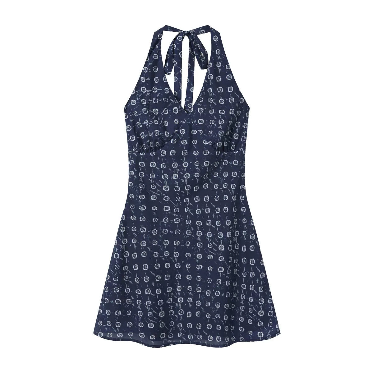 Cantonstory Neck and Waist Floral Dress