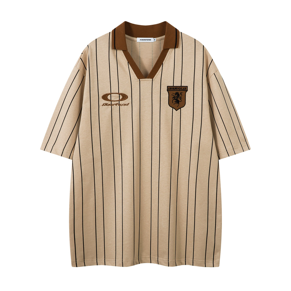 BeOurRule Vintage Badge Embroidered Striped Tee